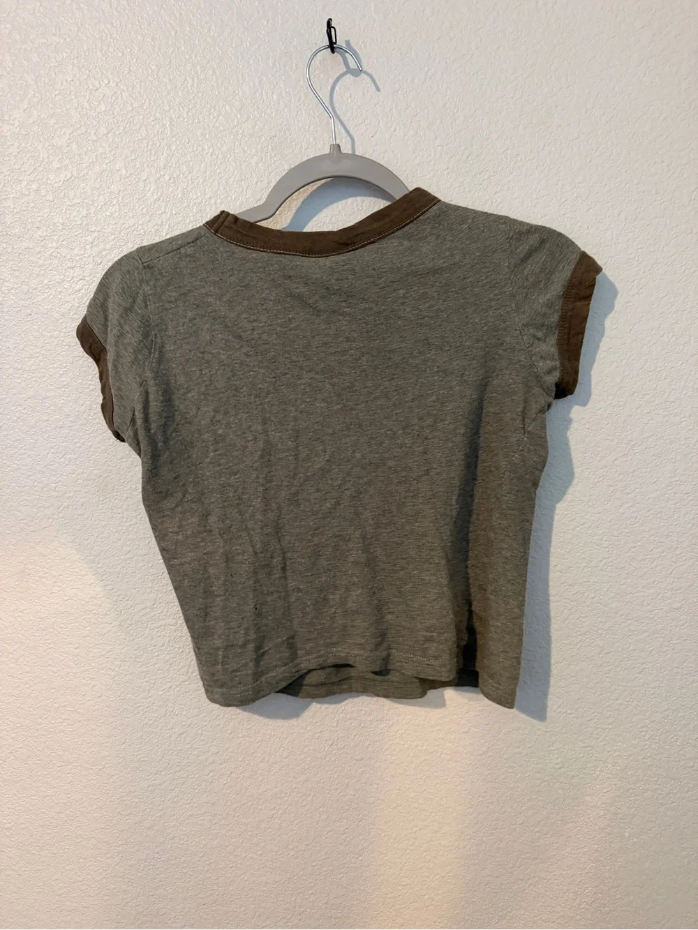 Mudd Olive Green Tee with Brown Trim and Camp Graphic - Picture 3 of 4